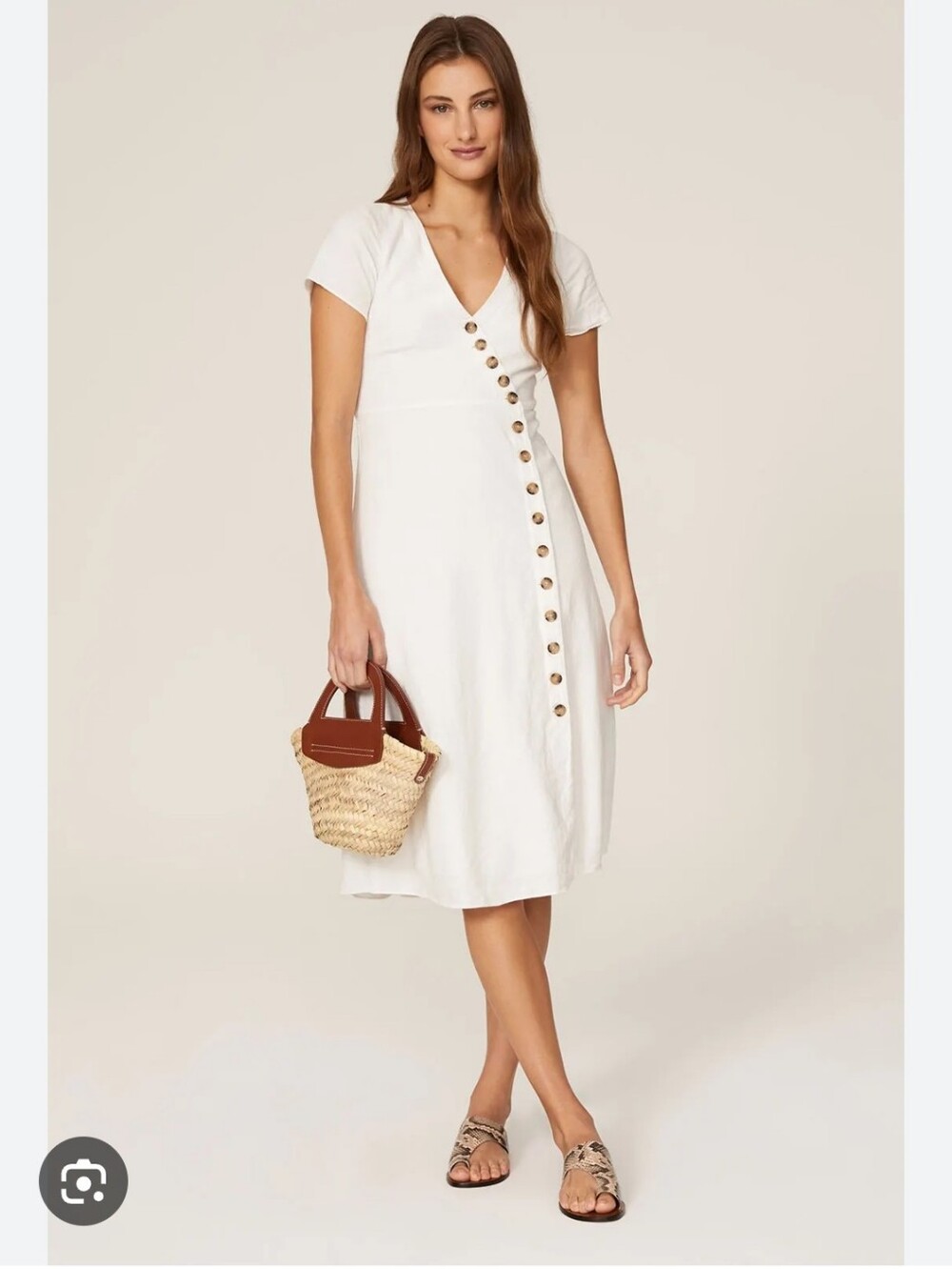 Madewell Karell Button Midi White Dress Size 0